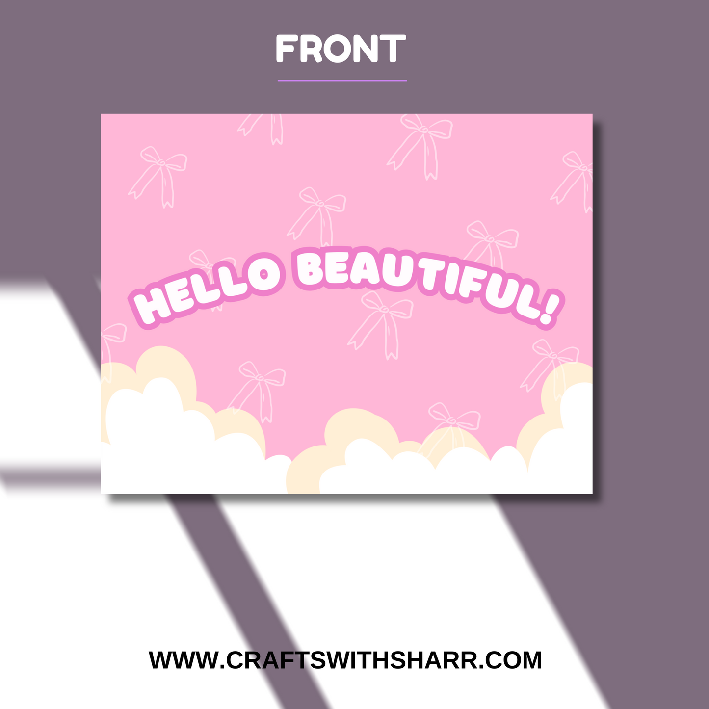 HELLO BEAUTIFUL Thank You Card Template
