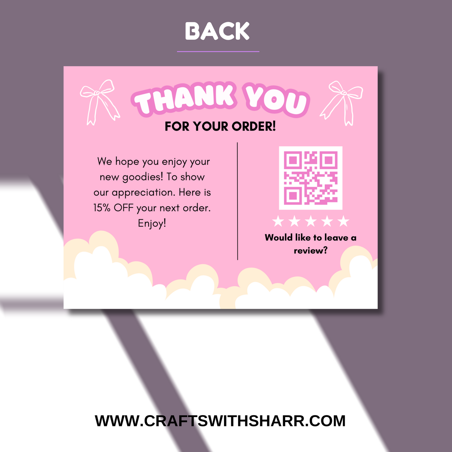HELLO BEAUTIFUL Thank You Card Template