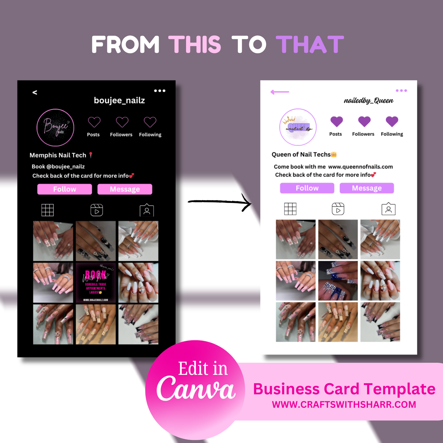 Instagram Themed Business Card Template (Front & Back)