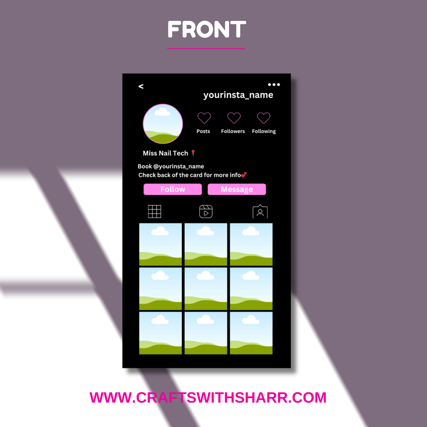 Instagram Themed Business Card Template (Front & Back)