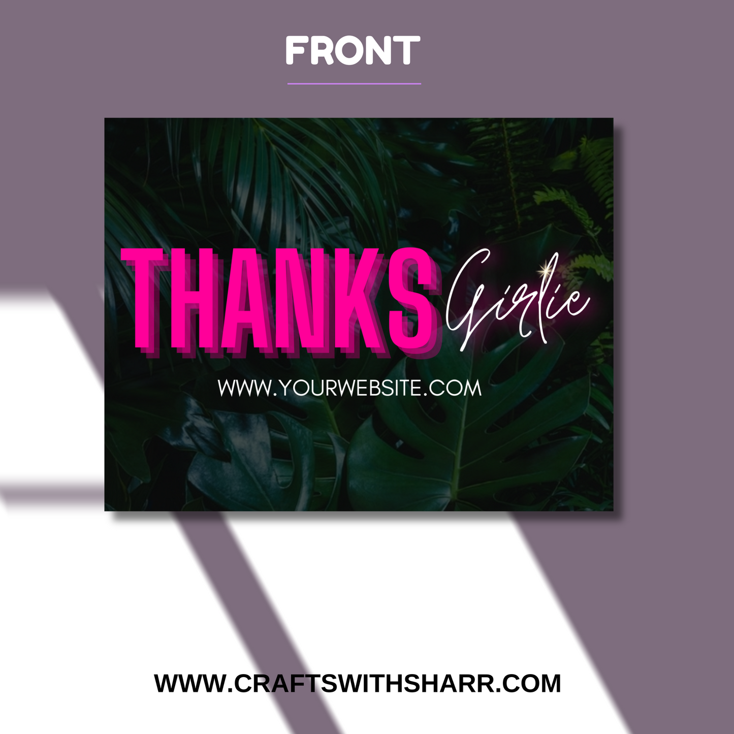 THANKS GIRLIE Thank You Card Template